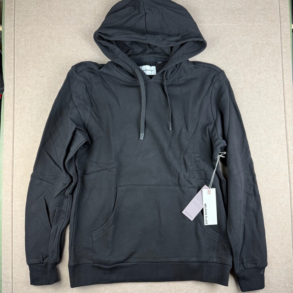 Melrose Place Hoodie Unisex‎ M Black Solid Pullover Casual Basic Streetwear